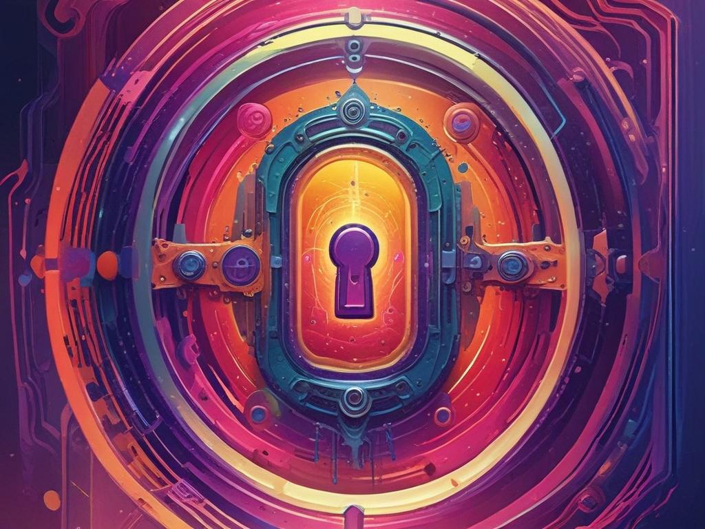 quantum resistant security technology, digital lock and key, futuristic cybersecurity,